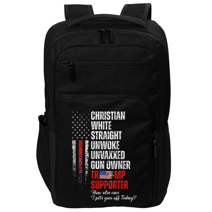 Trump Supporter Christian White Straight Unwoke Impact Tech Backpack