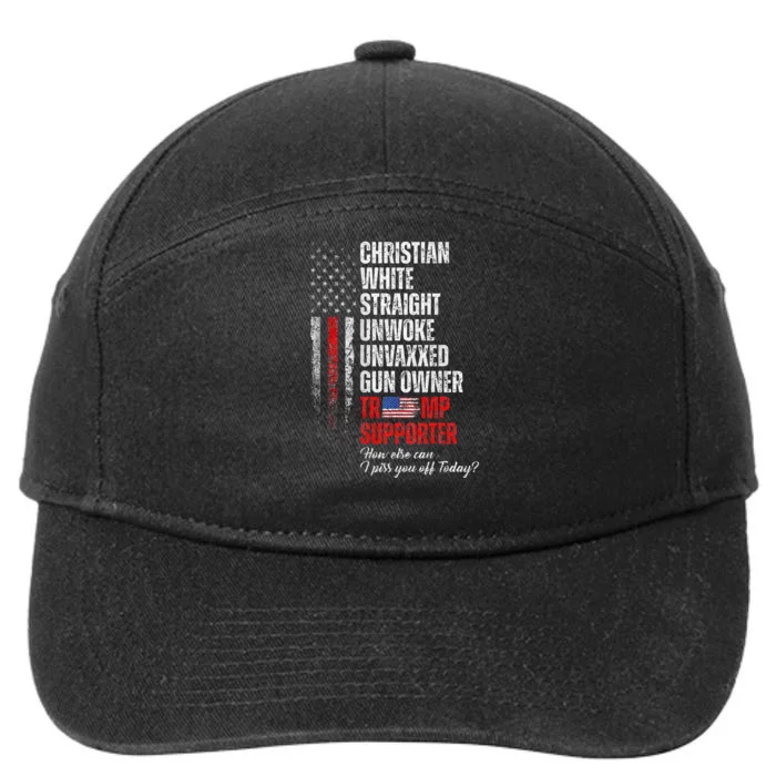 Trump Supporter Christian White Straight Unwoke 7-Panel Snapback Hat