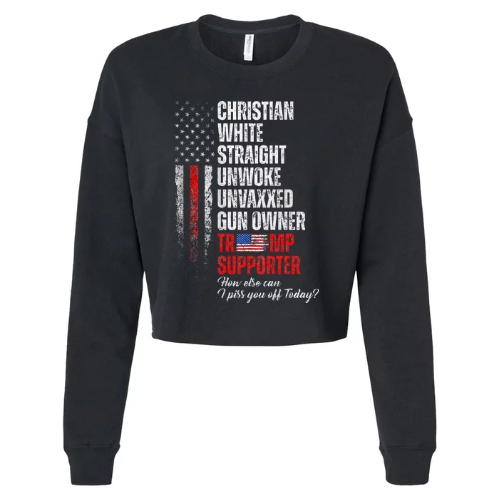 Trump Supporter Christian White Straight Unwoke Cropped Pullover Crew