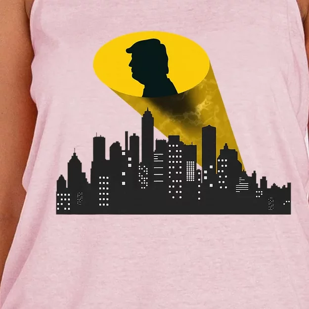 Trump Signal Calling A Super Hero Women's Knotted Racerback Tank