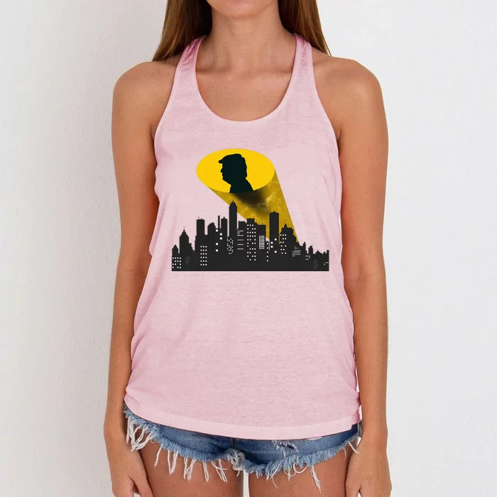 Trump Signal Calling A Super Hero Women's Knotted Racerback Tank