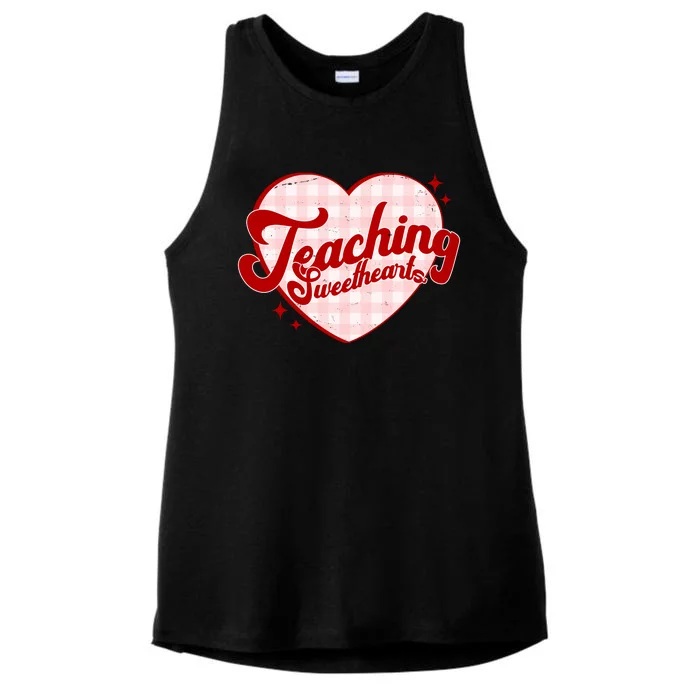 Teaching Sweethearts Cute Valentines Day Teacher Ladies Tri-Blend Wicking Tank