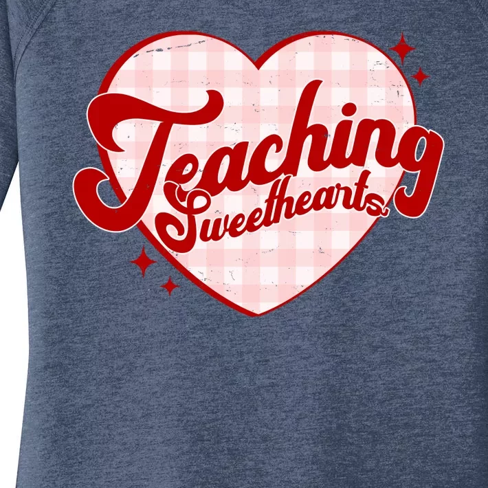 Teaching Sweethearts Cute Valentines Day Teacher Women's Perfect Tri Tunic Long Sleeve Shirt