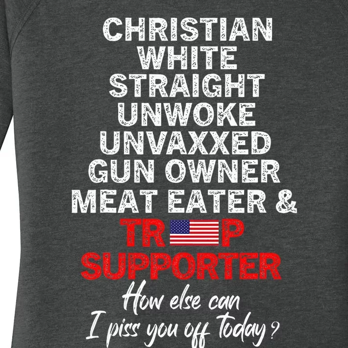 Trump Supporter Christian White Straight Unwoke Unvaxxed Women's Perfect Tri Tunic Long Sleeve Shirt