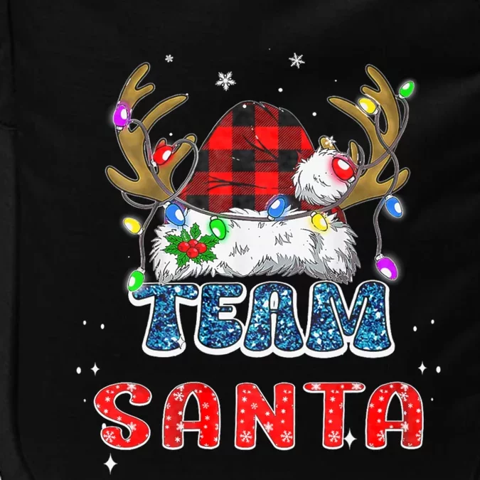 Team Santa Claus Hat Buffalo Plaid Christmas Matching Family Impact Tech Backpack