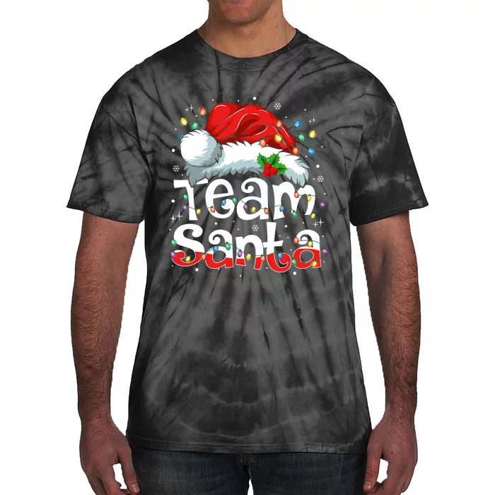 Team Santa Claus Christmas Family Matching Pajama Funny Xmas Tie-Dye T-Shirt