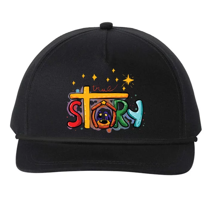 True Story Christmas Nativity Jesus Christian Christmas Snapback Five-Panel Rope Hat