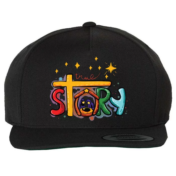 True Story Christmas Nativity Jesus Christian Christmas Wool Snapback Cap