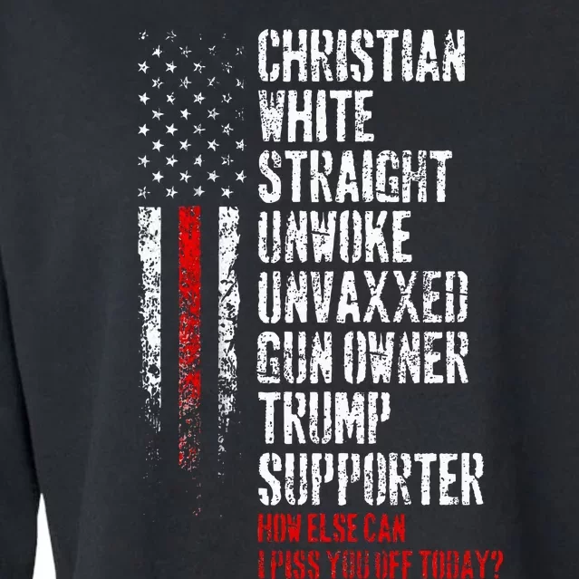 Trump Supporter Christian White Straight Unwoke Unvaxxed Cropped Pullover Crew