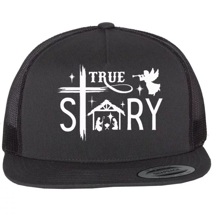 True Story Christmas Nativity Jesus Christian Flat Bill Trucker Hat