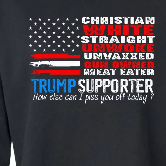 Trump Supporter Christian White Straight Unwoke Unvaxxed Cropped Pullover Crew