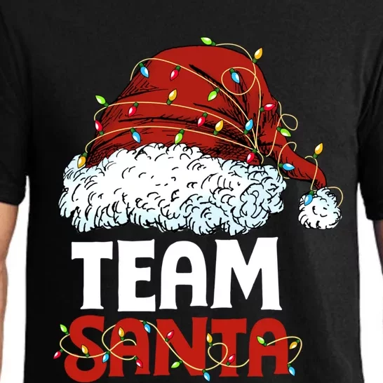 Team Santa Christmas Squad Family Pajamas Xmas Hat Lights Gift Pajama Set