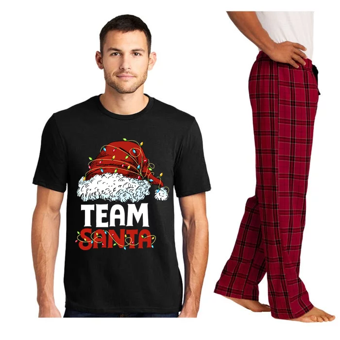 Team Santa Christmas Squad Family Pajamas Xmas Hat Lights Gift Pajama Set