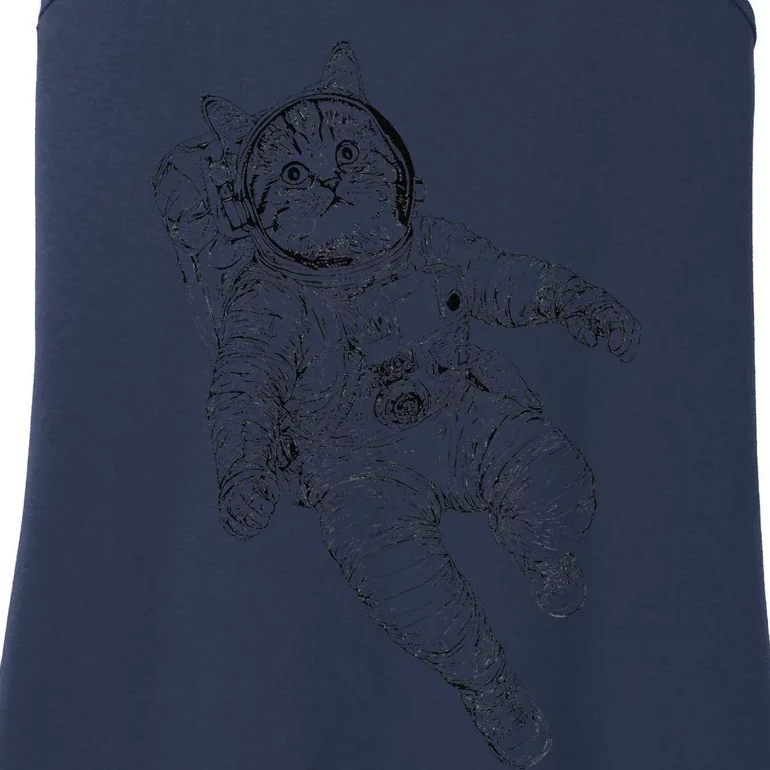 Tabby Space Cat Astronaut Kitty Graphic Ladies Essential Tank