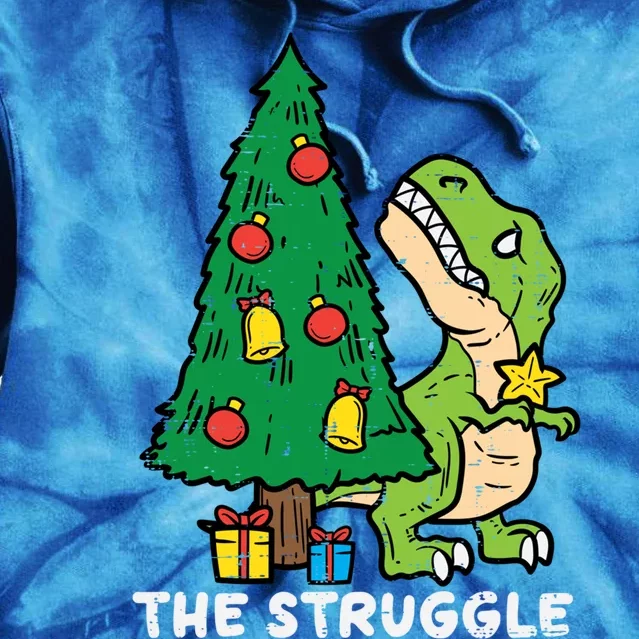 The Struggle Cute Trex Dino Funny Christmas Toddler Boys Gift Tie Dye Hoodie