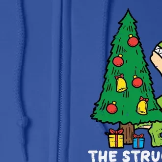 The Struggle Cute Trex Dino Funny Christmas Toddler Boys Gift Full Zip Hoodie