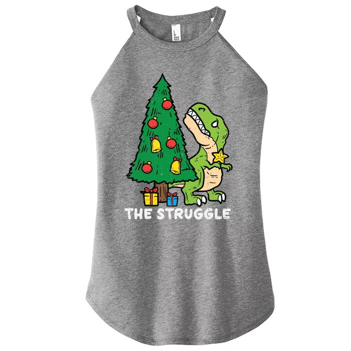 The Struggle Cute Trex Dino Funny Christmas Toddler Boys Gift Women’s Perfect Tri Rocker Tank