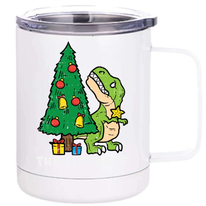 The Struggle Cute Trex Dino Funny Christmas Toddler Boys Gift Front & Back 12oz Stainless Steel Tumbler Cup