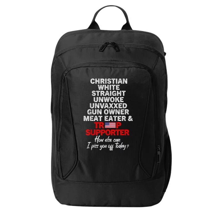 Trump Supporter Christian White Straight Unwoke Unvaxxed City Backpack