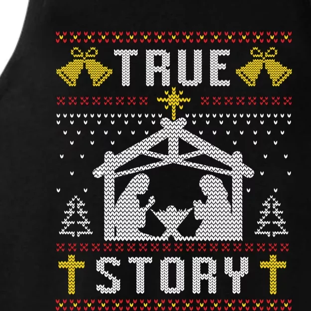 True Story Christmas Nativity Jesus Christian Christmas Ugly Gift Ladies Tri-Blend Wicking Tank