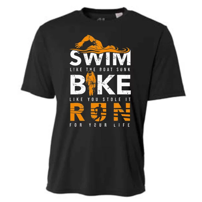 Triathlon Swimming Cycling Running Cooling Performance Crew T-Shirt