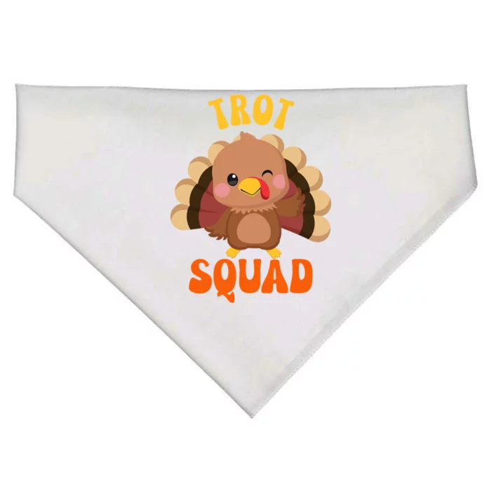 Trot Squad Cute Turkey Thanksgiving Meaningful Gift USA-Made Doggie Bandana