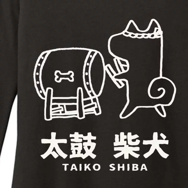 Taiko SHIBA Cute Shiba Inu Dog Gift Japanese Drum Womens CVC Long Sleeve Shirt