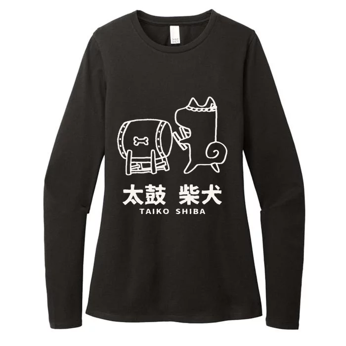 Taiko SHIBA Cute Shiba Inu Dog Gift Japanese Drum Womens CVC Long Sleeve Shirt