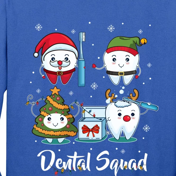 Teeth Snow Dental Hygienist Dental Squad Christmas Cool Gift Tall Long Sleeve T-Shirt