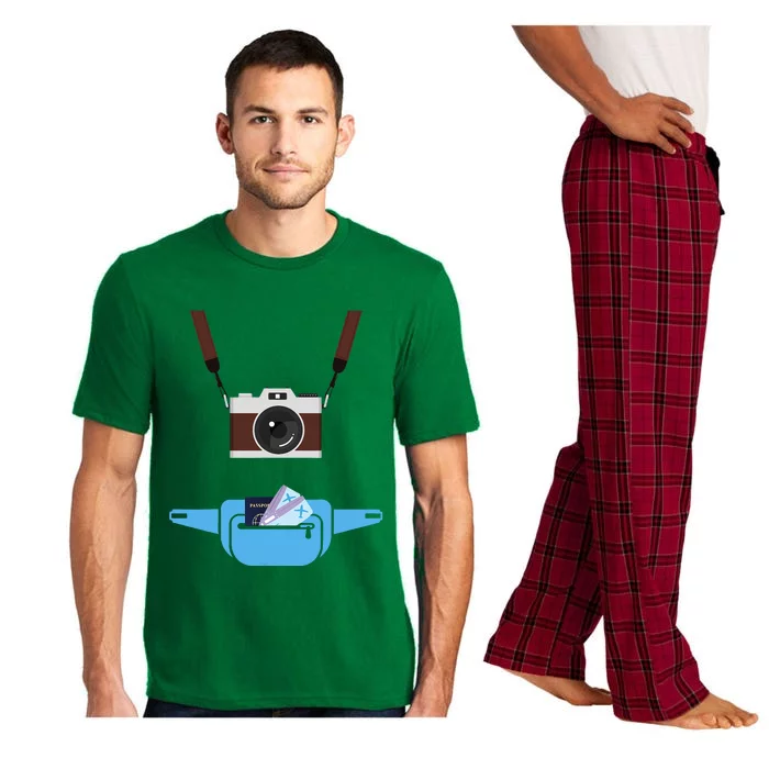 Tourist Spirit Day Camera Passport Fanny Pack Pajama Set