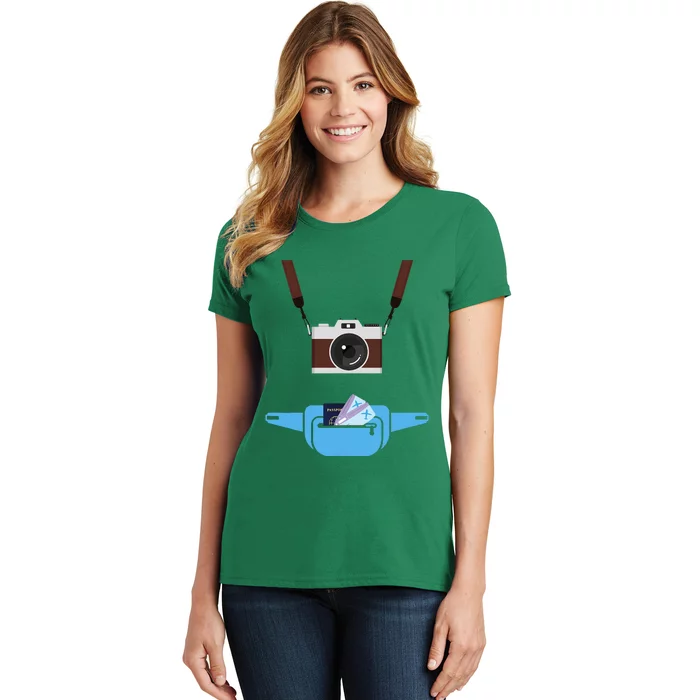 Tourist Spirit Day Camera Passport Fanny Pack Women's T-Shirt