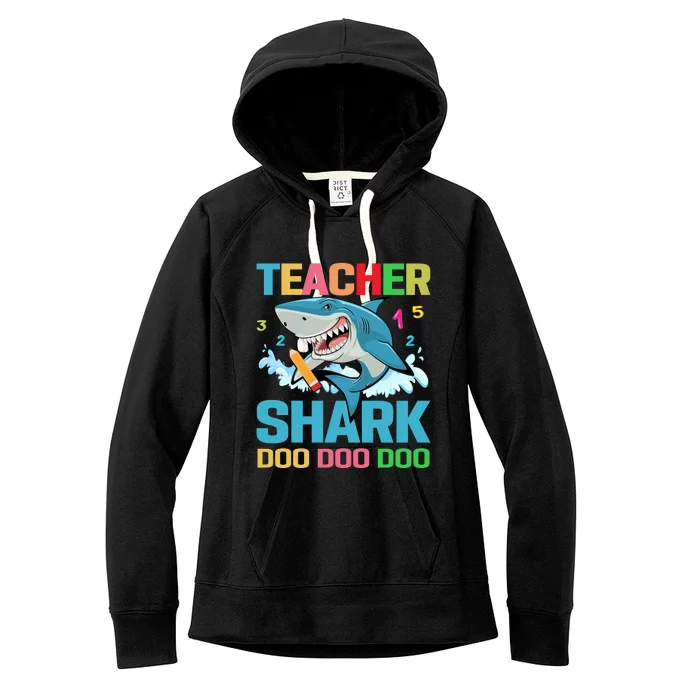 Teacher Shark Doo Doo Doo Back To School Women's Fleece Hoodie