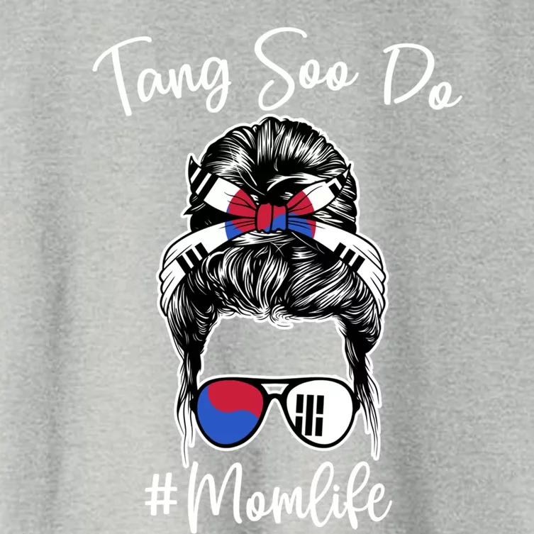 Tang Soo Do Mom Life Messy Hair Karate Moms Gift Women's Crop Top Tee