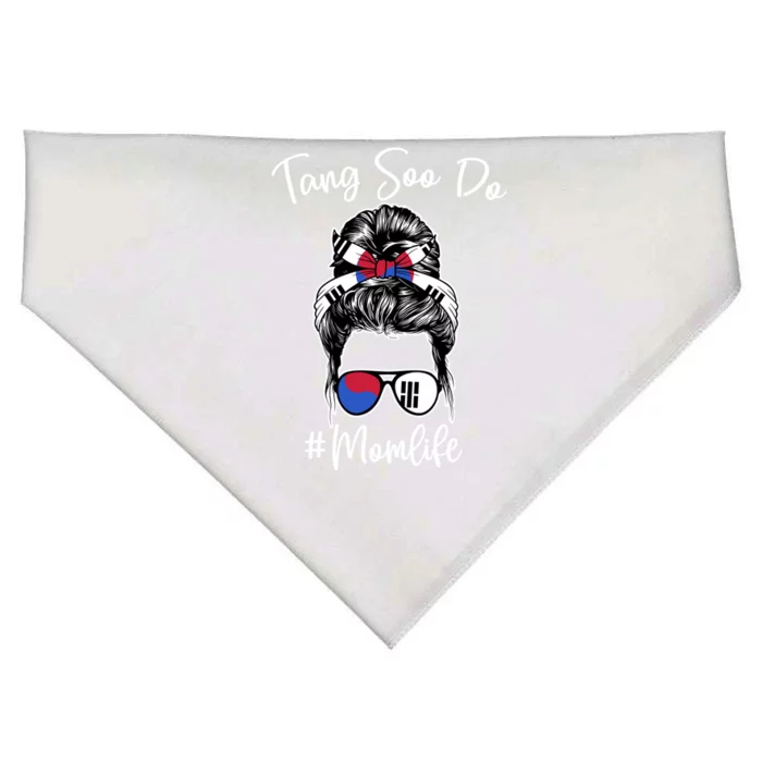 Tang Soo Do Mom Life Messy Hair Karate Moms Gift USA-Made Doggie Bandana