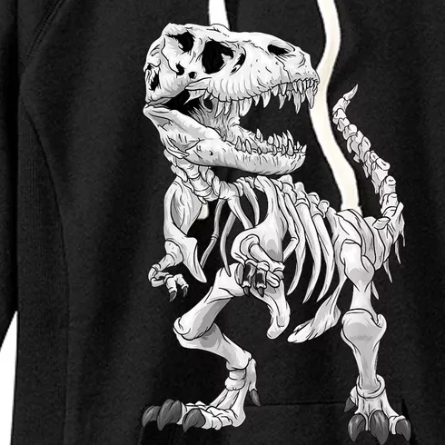 T-Rex Skeleton Dino bones paleontologist Fossil Dinosaur Women's Fleece Hoodie