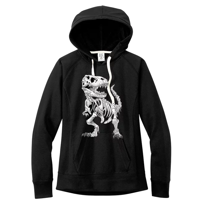 T-Rex Skeleton Dino bones paleontologist Fossil Dinosaur Women's Fleece Hoodie