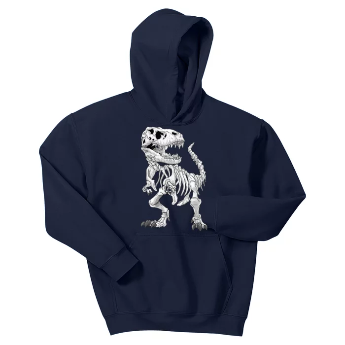 T-Rex Skeleton Dino bones paleontologist Fossil Dinosaur Kids Hoodie