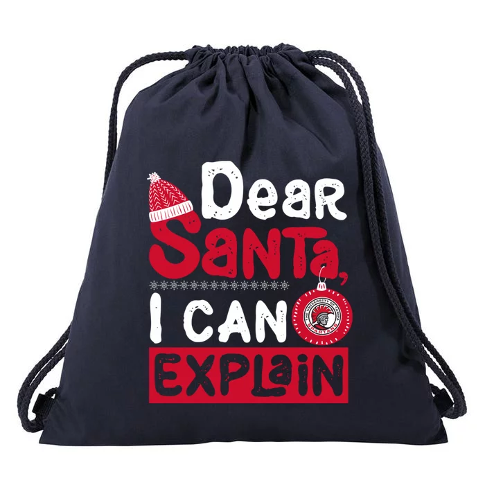 Tampa Spartans Dear Santa I Can Explain Funny Ugly Christmas Gift Drawstring Bag