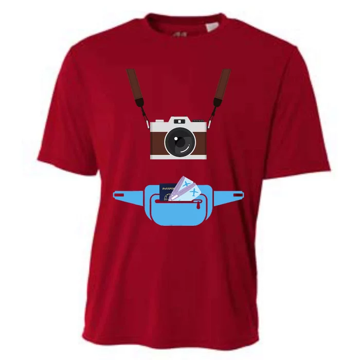 Tourist Spirit Day Camera Passport Fannypack Cooling Performance Crew T-Shirt