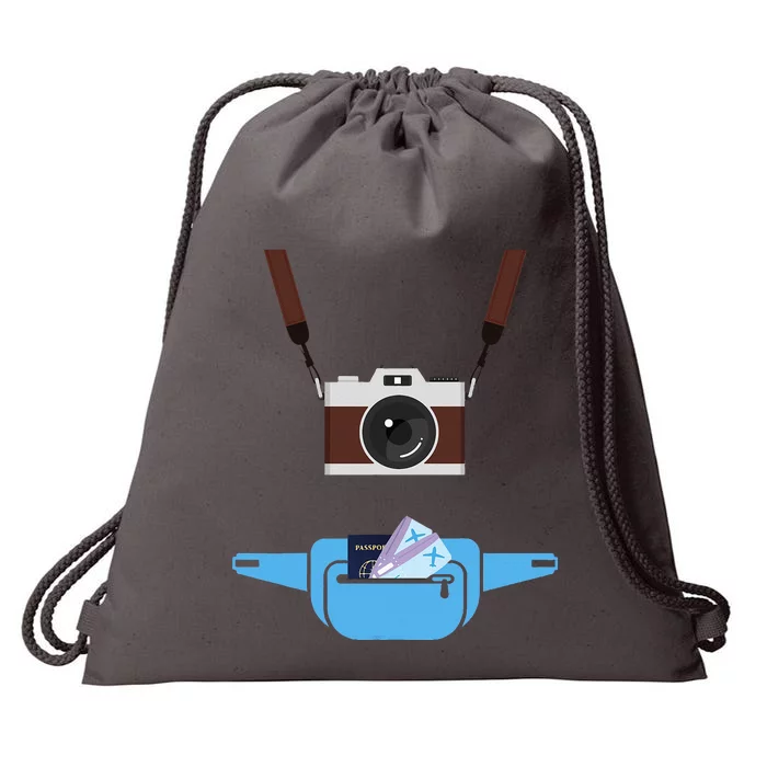 Tourist Spirit Day Camera Passport Fannypack Drawstring Bag