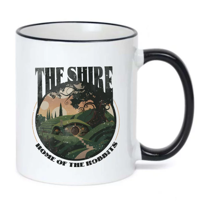 The Shire Distressed Fantasy Merch Tolkien Aragorn Frodo Baggin Black Color Changing Mug