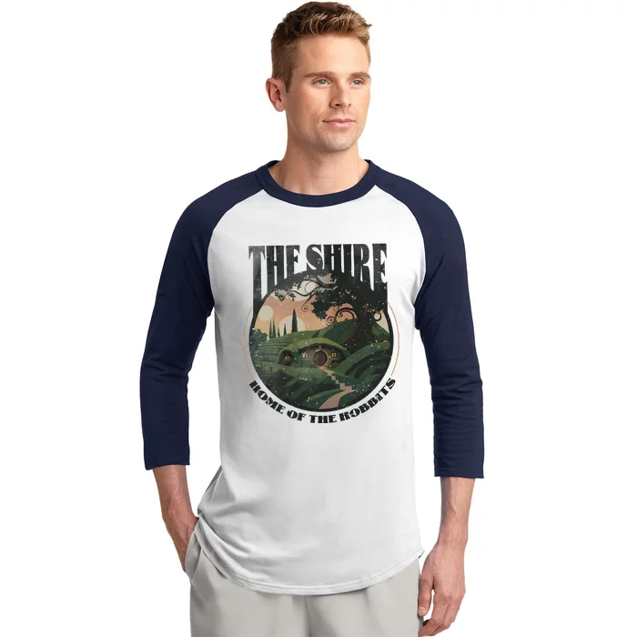 The Shire Distressed Fantasy Merch Tolkien Aragorn Frodo Baggin Baseball Sleeve Shirt