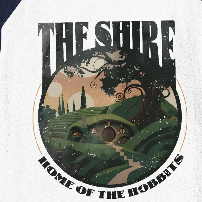 The Shire Distressed Fantasy Merch Tolkien Aragorn Frodo Baggin Baseball Sleeve Shirt