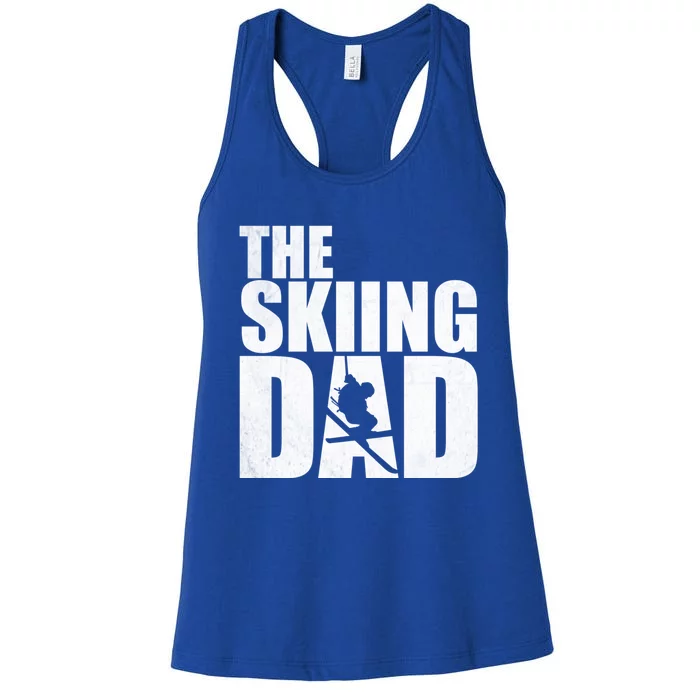 The Skiing Dad Father's Day Winter Sport Ski Buddy Gift Women's Racerback Tank