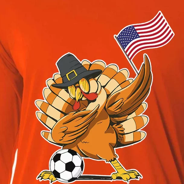 Thanksgiving Soccer  Dabing Turkey USA Soccer Ball Cooling Performance Long Sleeve Crew