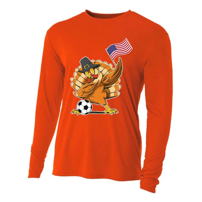 Thanksgiving Soccer  Dabing Turkey USA Soccer Ball Cooling Performance Long Sleeve Crew