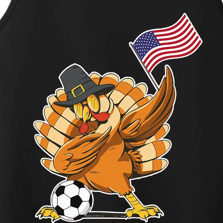 Thanksgiving Soccer  Dabing Turkey USA Soccer Ball Performance Tank