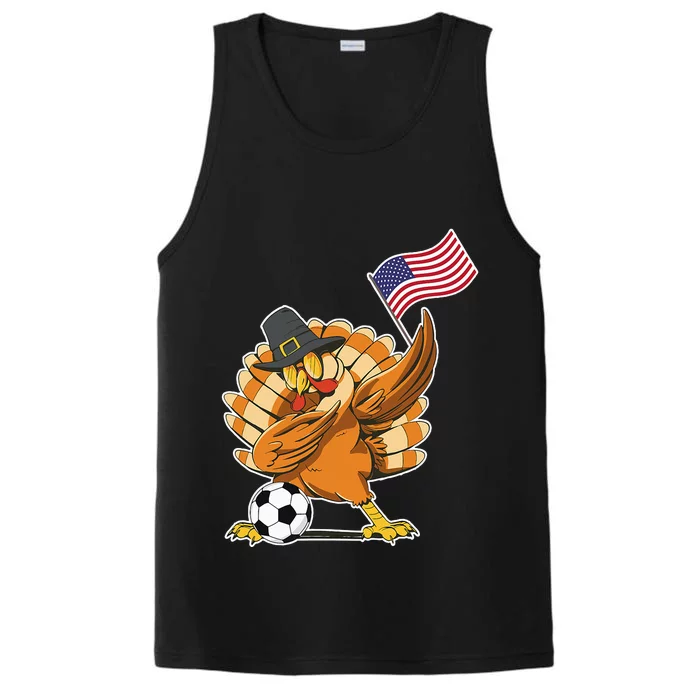 Thanksgiving Soccer  Dabing Turkey USA Soccer Ball Performance Tank