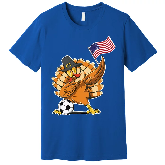 Thanksgiving Soccer  Dabing Turkey USA Soccer Ball Premium T-Shirt