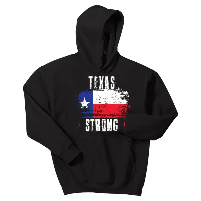 Texas Strong Distressed Flag Texan Pride Kids Hoodie